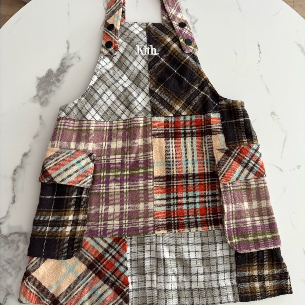 Kith Kids Patchwork Apron Blocked Flannel Overall - Multicolor